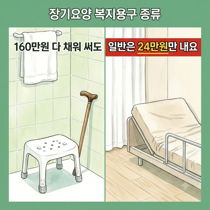160만원 다 써도 일반은 24만원, 장기요양 복지용구 종류보다 날짜부터 보세요
