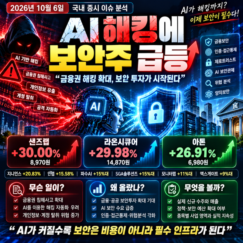 AI 해킹 보안주 급등, 아톤·라온시큐어·샌즈랩 주가가 동시에 오른 이유