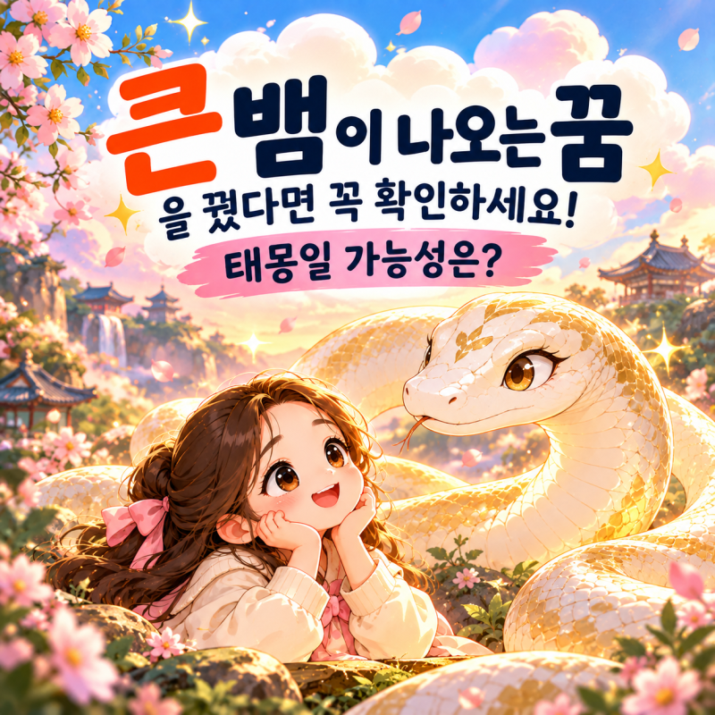 큰 뱀이 나오는 꿈을 꿨다면 꼭 확인하세요! 태몽일 가능성은?