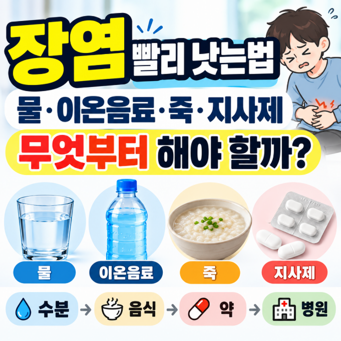 장염 빨리 낫는법, 물만 마시면 될까? 이온음료·죽·바나나·지사제는 이렇게