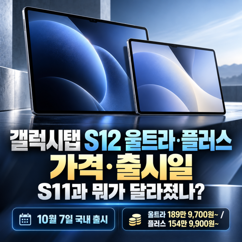 갤럭시탭 S12 울트라·플러스 가격·출시일, S11과 뭐가 달라졌나?