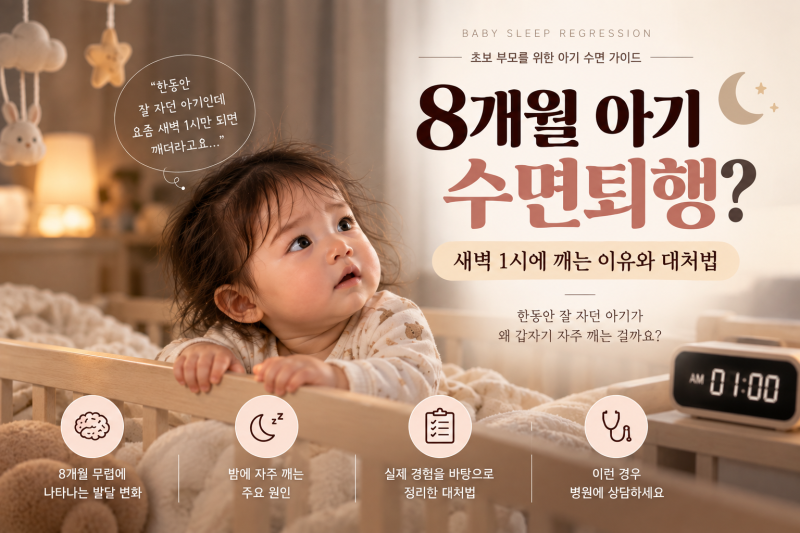 8개월 아기 수면퇴행? 통잠 자던 아기가 새벽에 깨는 이유와 대처법