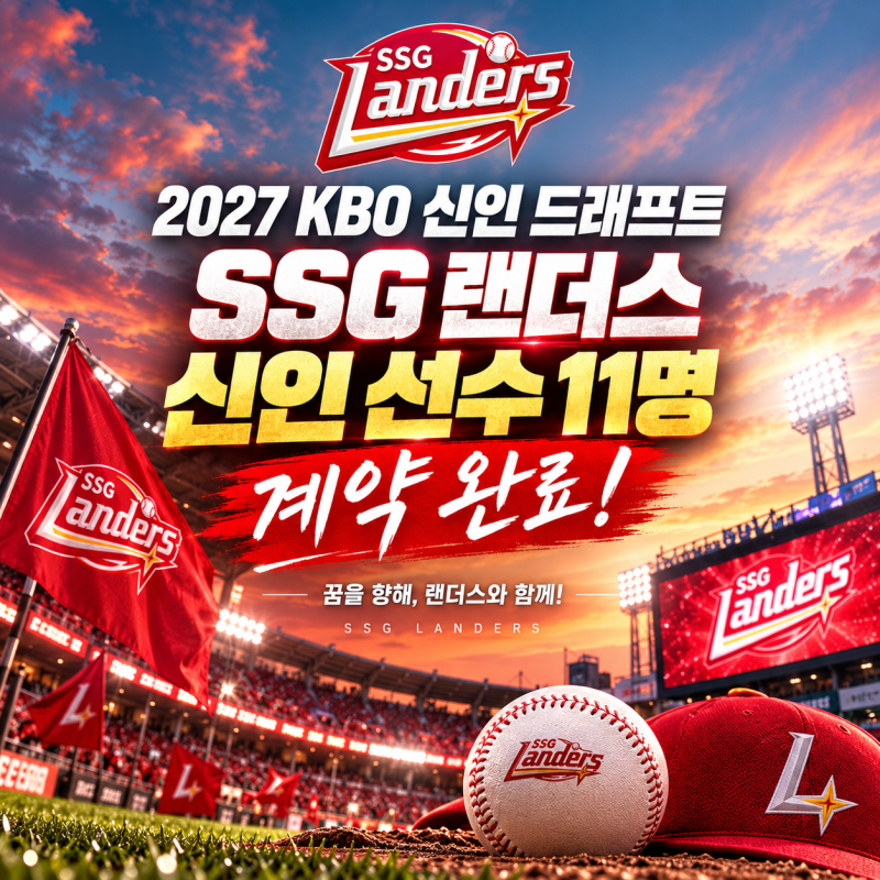 SSG 랜더스 2027 신인 선수 11명 계약 완료, 1라운드 이윤성 2억 5천만원부터 전체 명단 정리