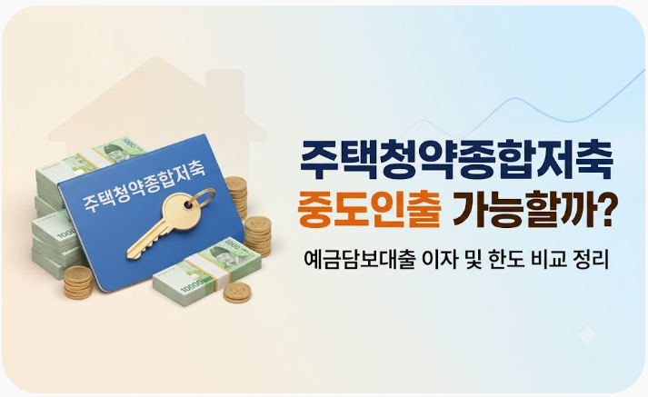 주택청약종합저축 중도인출 가능할까? 예금담보대출 이자 및 한도 비교 정리