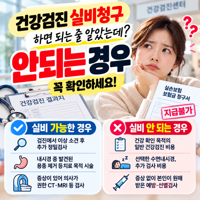 건강검진 실비청구 되는 줄 알았는데? 실비 안 되는 경우 꼭 확인하세요
