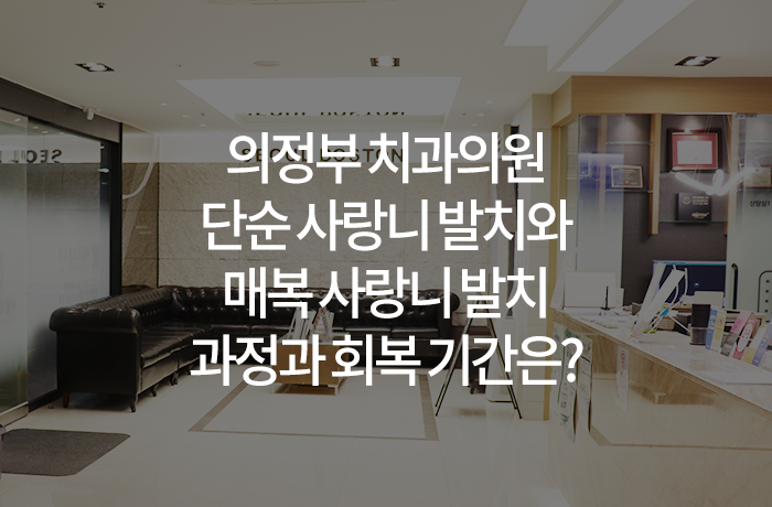 의정부 치과의원 단순 사랑니 발치와 매복 사랑니 발치 과정과 회복 기간은?