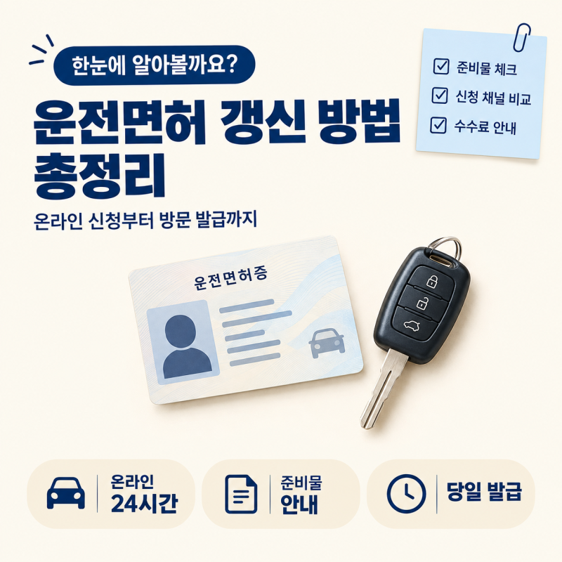 운전면허 갱신 방법 총정리 온라인 신청부터 현장 방문까지