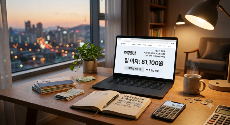 파킹통장 하루 이자 계산 법 총정리 (복리 적용 및 실제 수령액 비교)
