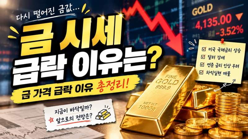 금 시세 급락 이유는?｜2026년 10월 금값 하락 배경 총정리