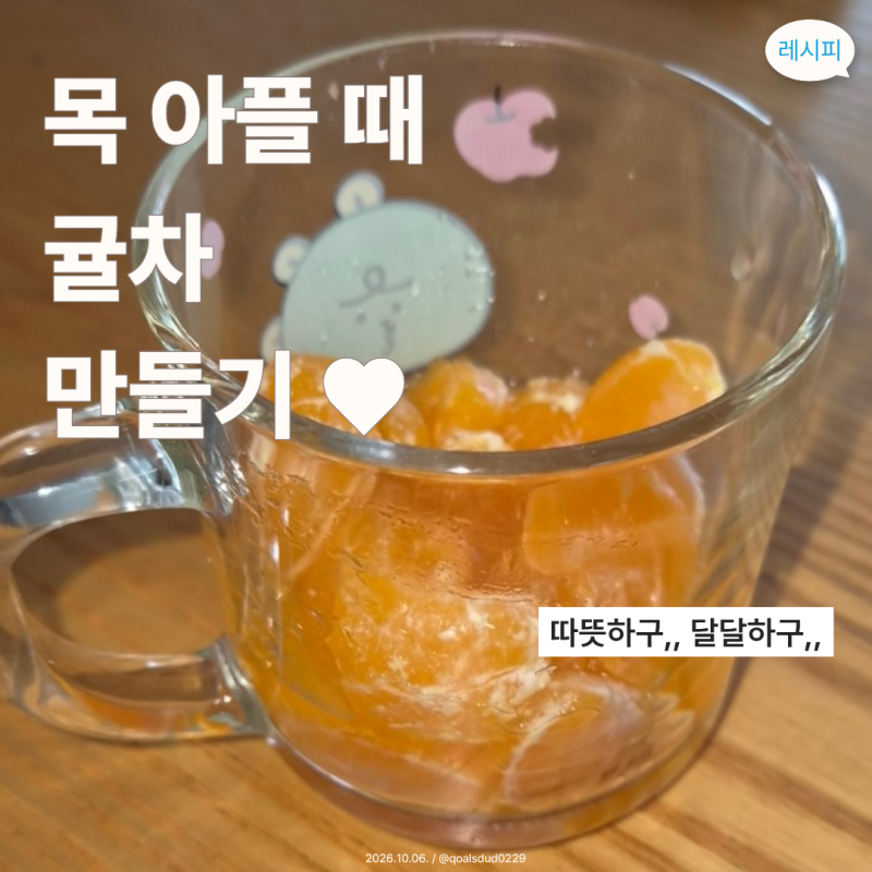 귤 활용법｜목 아플 때 따뜻한 귤차 만들기 레시피 (강추!)