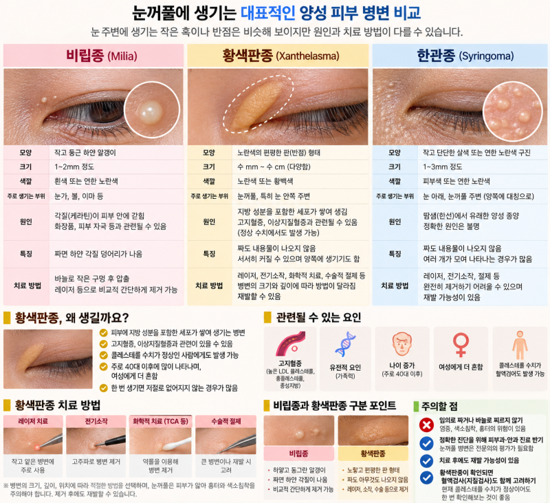 눈꺼풀 노란 반점, 비립종인 줄 알고 짰다가 안과 다녀온 후기
