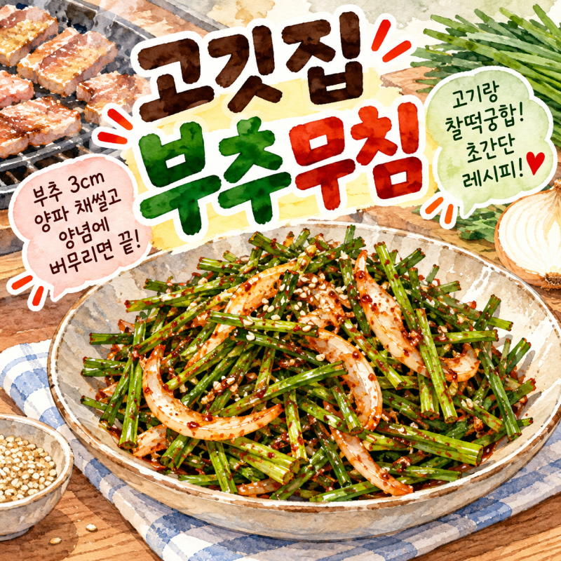 고깃집 부추무침 레시피, 고기 먹을 때 생각나는 새콤매콤 부추겉절이