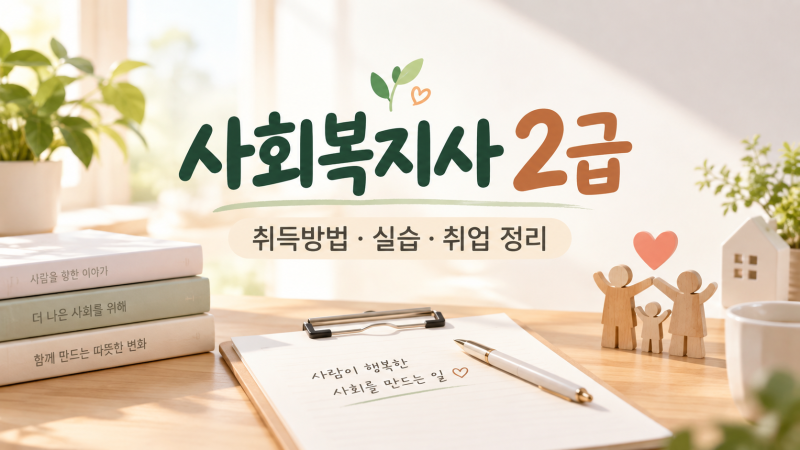 사회복지사 2급 왜 다시 뜰까? 취득방법·기간·실습·취업까지 정리