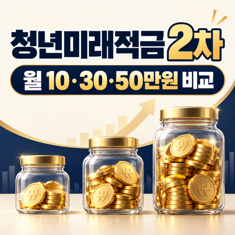 청년미래적금 2차 월 10만·30만·50만원, 정부기여금 계산과 납입 계획