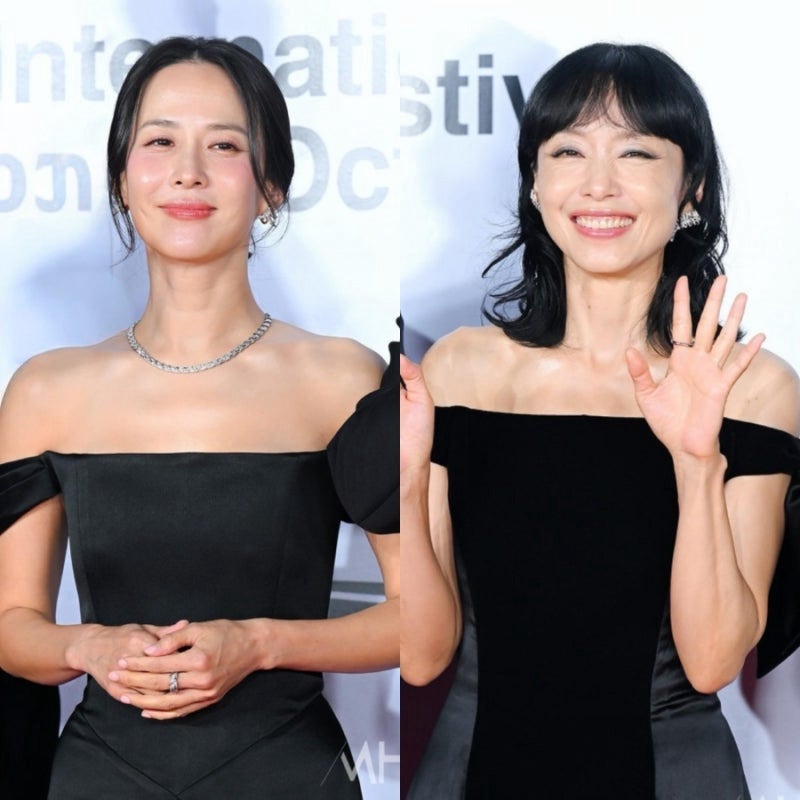 전도연, 조여정 부국제 레드카펫 드레스, 같은 오프숄더인데 다른 느낌?