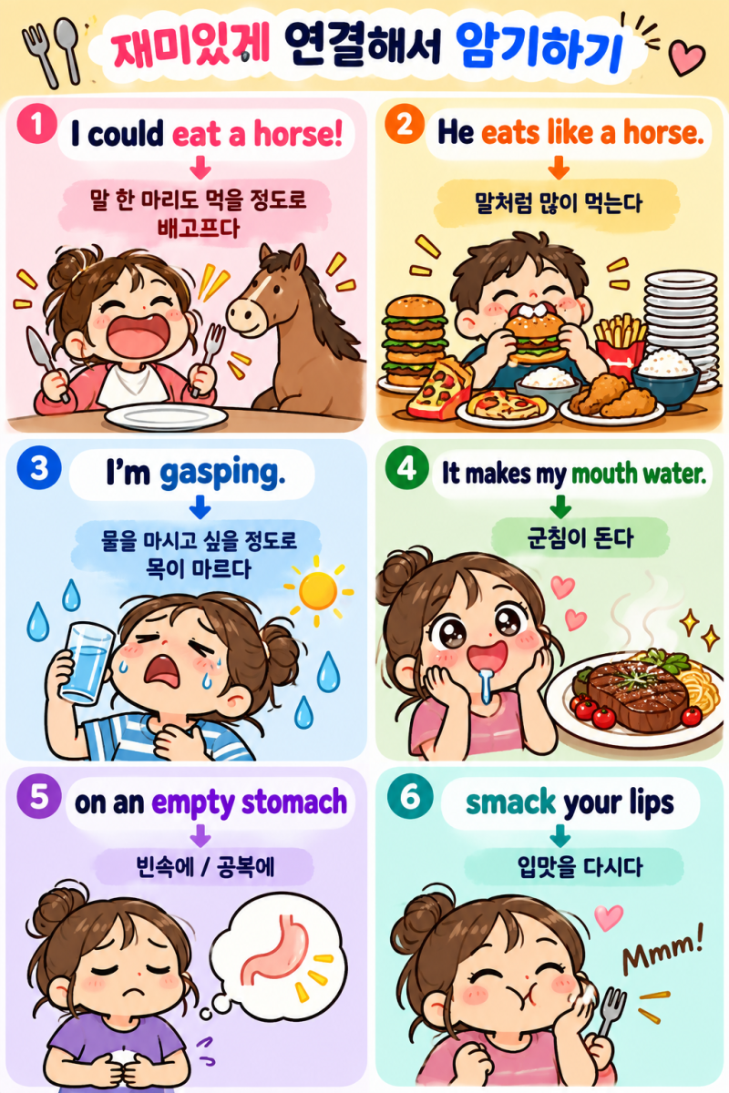 ️ 배고픔·식욕을 표현하는 영어 관용어 7가지