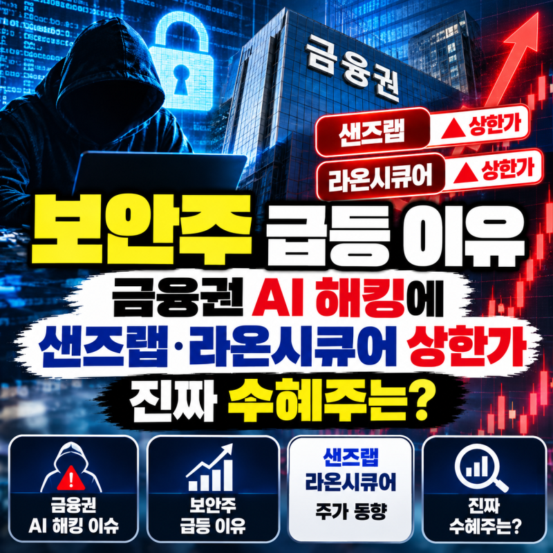 보안주 급등 이유, 금융권 AI 해킹에 샌즈랩·라온시큐어 상한가…진짜 수혜주는?