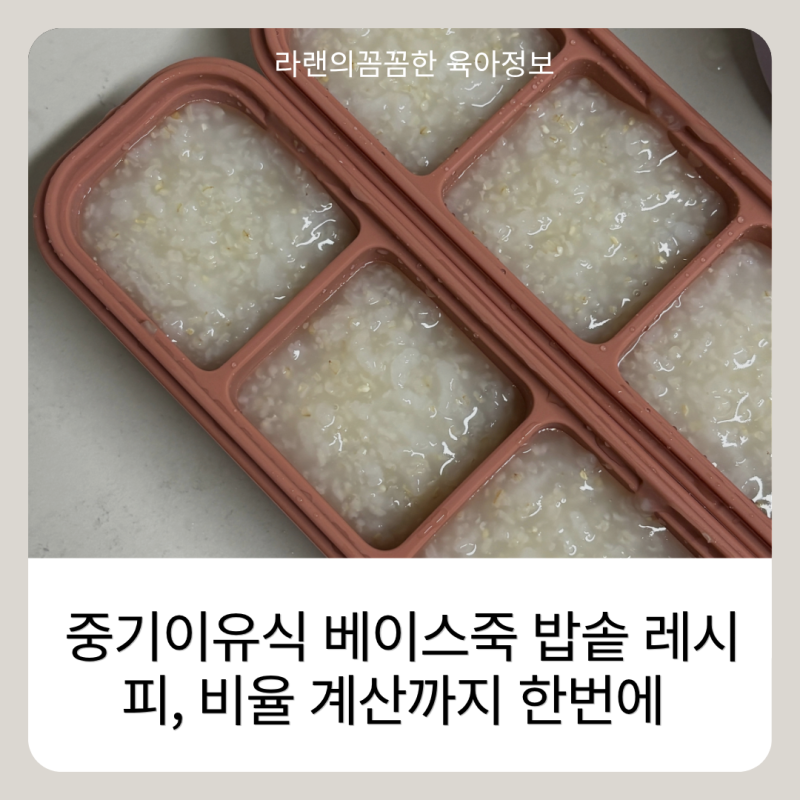 중기이유식 베이스죽 밥솥 레시피, 비율 계산까지 한번에 끝내기