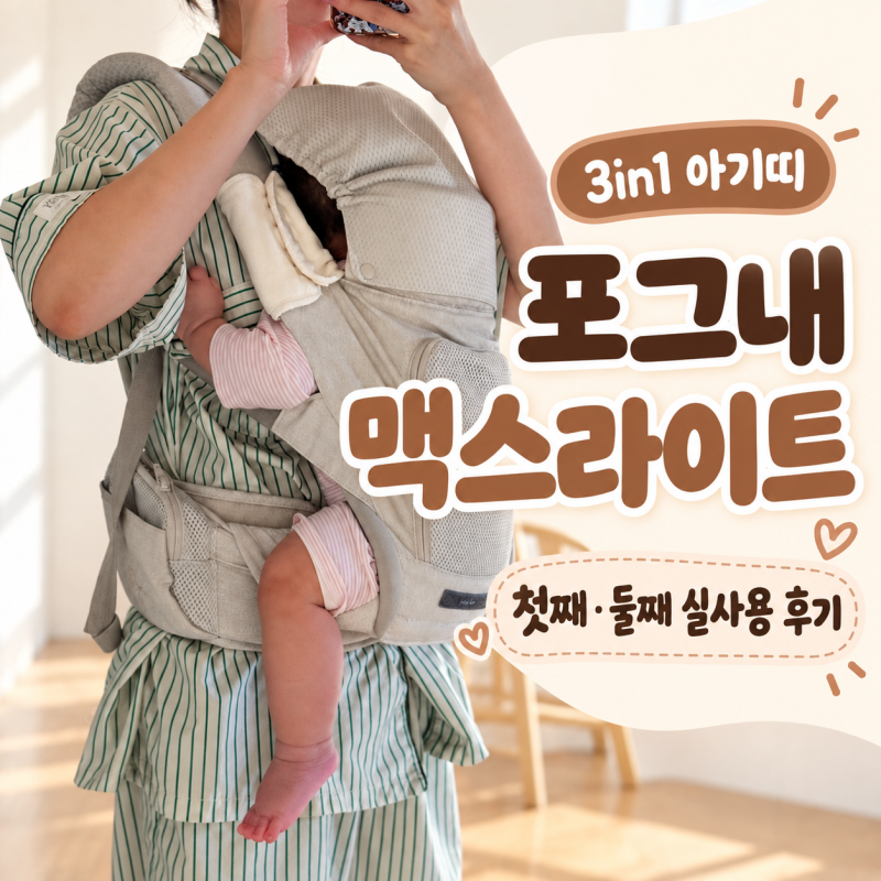 포그내 맥스라이트 올인원 아기띠 후기｜3in1 힙시트 첫째 둘째 실사용