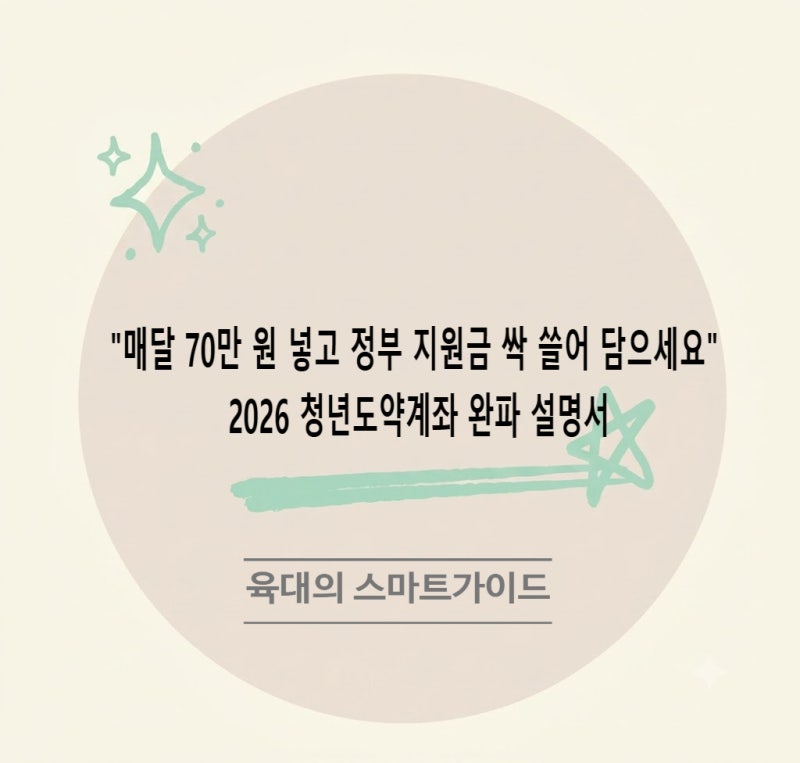 "매달 70만 원 넣고 정부 지원금 싹 쓸어 담으세요" 2026 청년도약계좌 완파 설명서