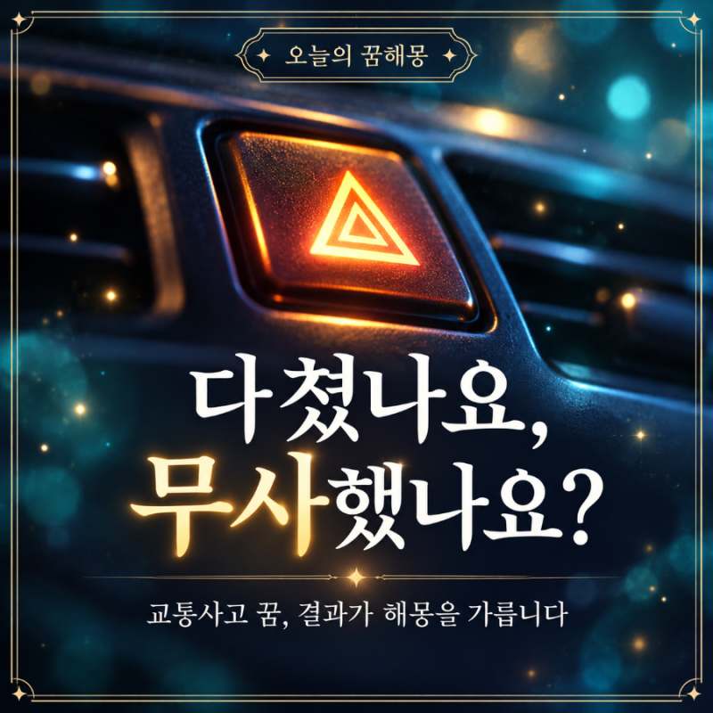 교통사고 꿈, 사고 후 어떻게 끝났는지가 길몽과 주의를 가릅니다