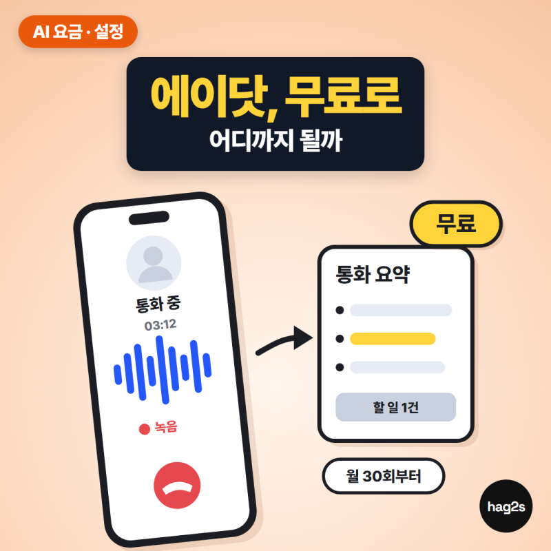 에이닷 무료로 어디까지 될까? 통화요약 횟수부터 확인하세요