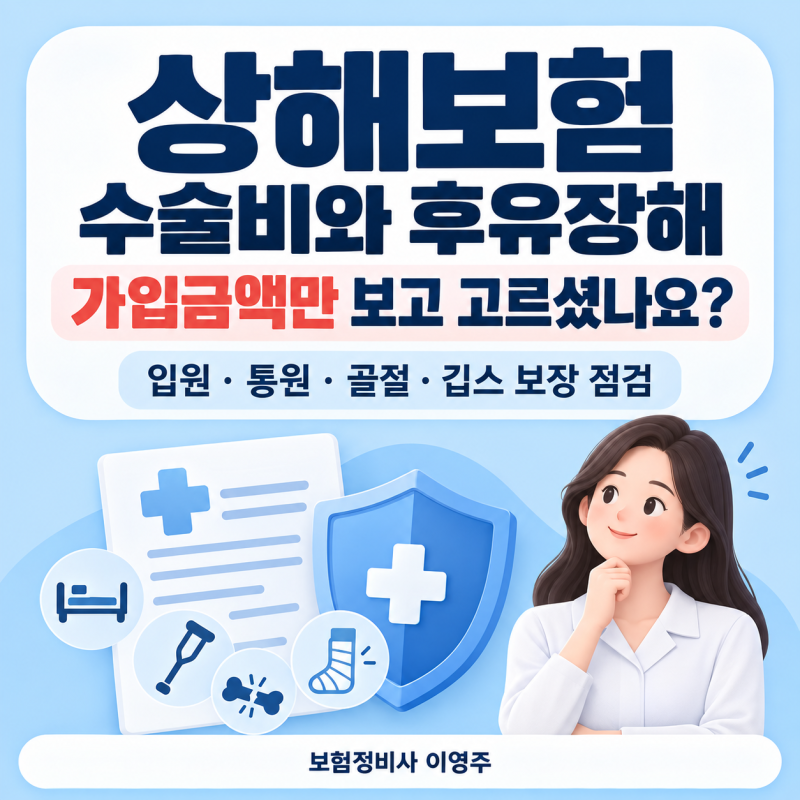 상해보험 가입 전 입원·통원 수술비와 후유장해 비교하고 골절·깁스 보장까지 확인하기