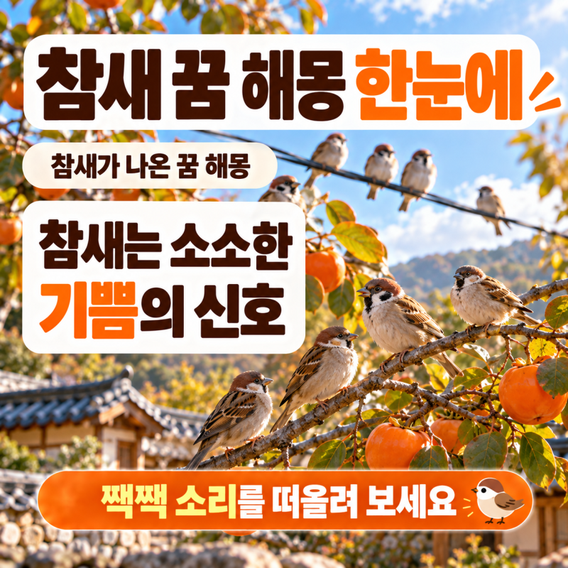 참새 꿈 해몽, 짹짹 모여들었다면 어떤 신호일까