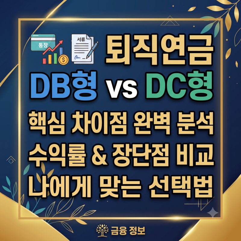 2026 퇴직연금 DB형 DC형 차이점 장단점 수익률 중도인출 총정리