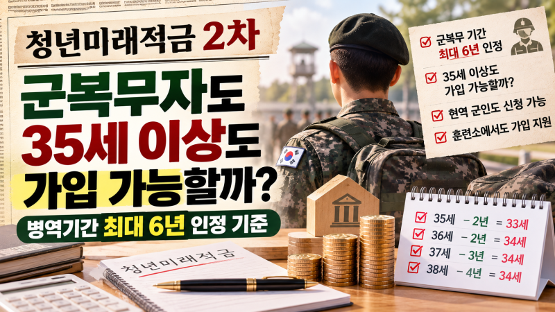 청년미래적금 2차 군복무자｜35세 이상도 가입 가능할까? 병역기간 최대 6년 인정 기준