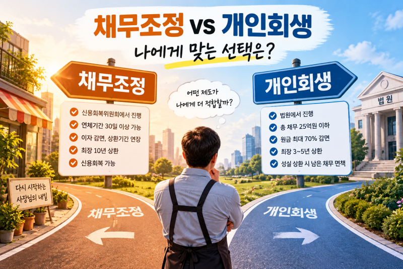빚이 부담될 때, 채무조정과 개인회생 뭐가 다를까? 신용회복위원회에서 먼저 확인해 보세요