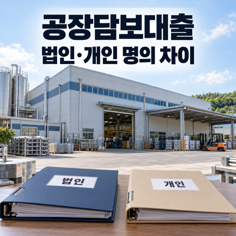 공장담보대출 법인·개인 명의 차이｜누구의 소득을 확인할까?