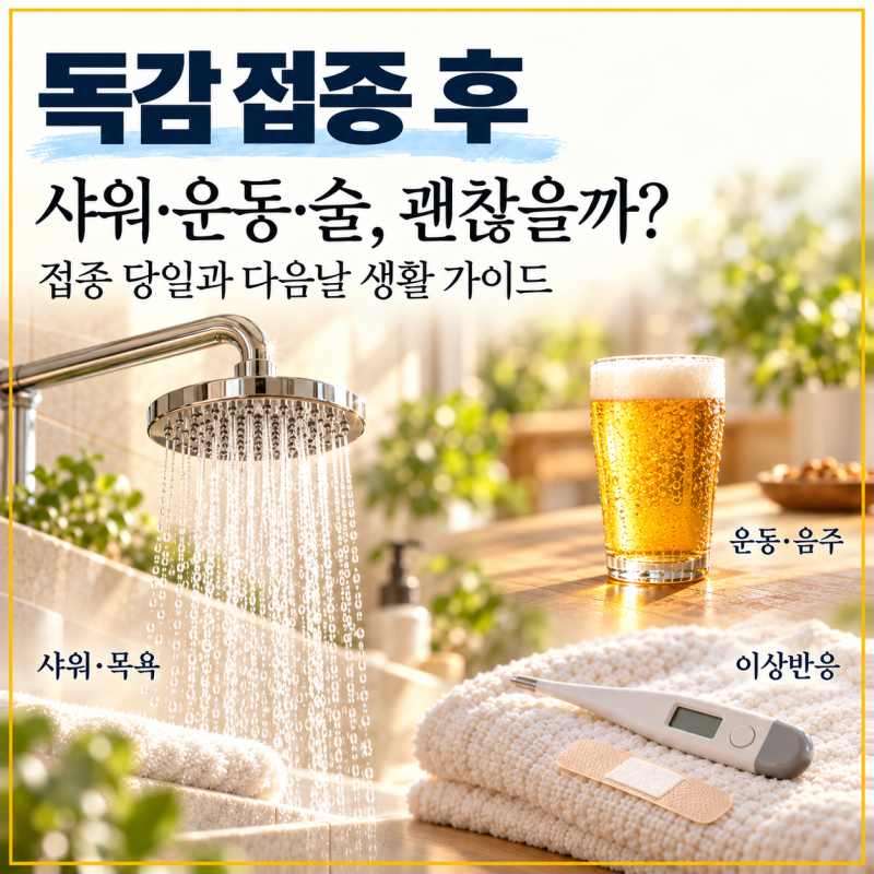 독감 예방접종 후 샤워해도 될까? 운동·술·목욕 언제부터 괜찮을까