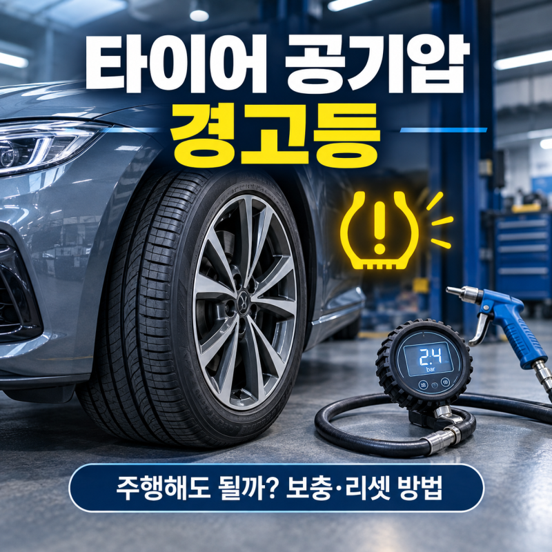타이어 공기압 경고등 떴을 때 주행해도 될까? 원인부터 셀프 보충·리셋까지