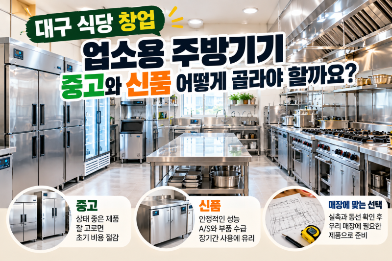 대구 식당 창업 업소용 주방기기 중고와 신품 어떻게 골라야 할까요?