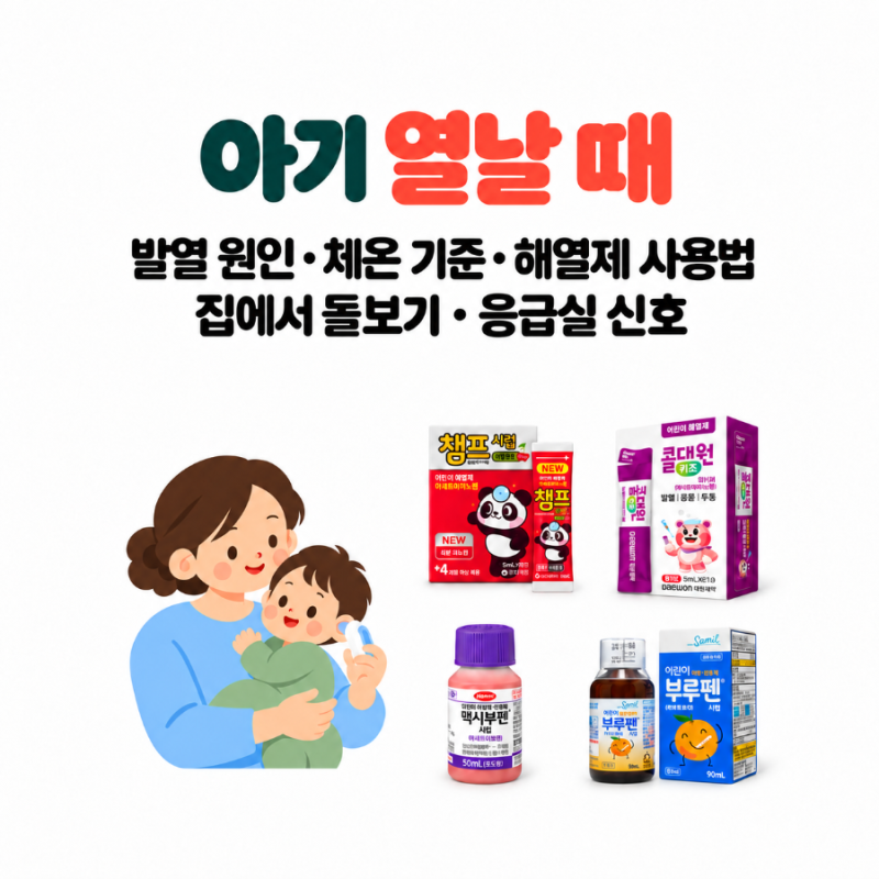 아기 열날 때 총정리｜발열 원인, 연령별 체온 기준, 해열제(교차복용, 편의점 해열제), 응급....