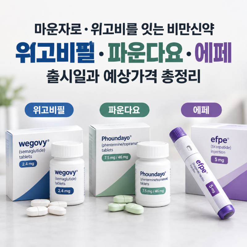 먹는 위고비 나온다?｜비만신약 '위고비필·파운다요·에페' 출시일과 예상가격 비교