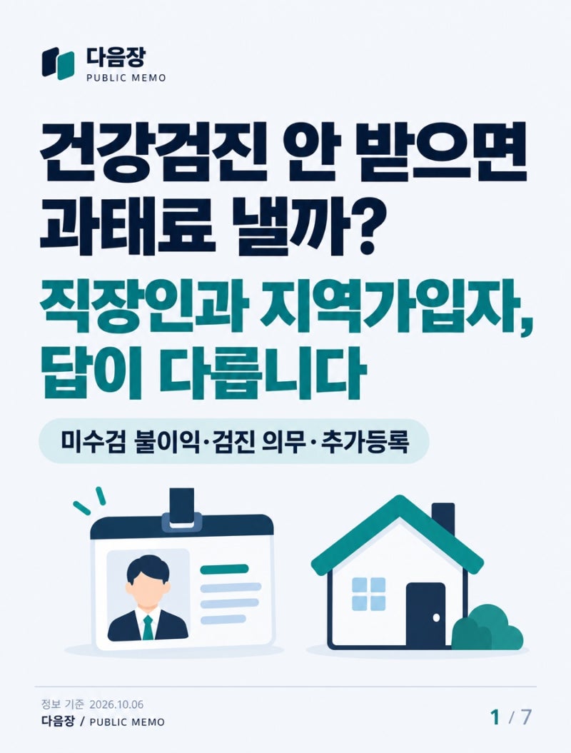 국가건강검진 안 받으면 과태료?｜직장인·지역가입자 불이익이 다른 이유