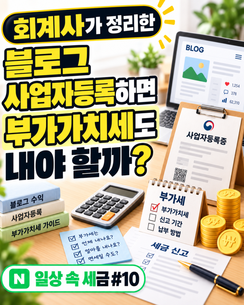 [회계사가 정리한 일상 속 세금 #10] 블로그 사업자등록하면 부가가치세도 내야 할까?