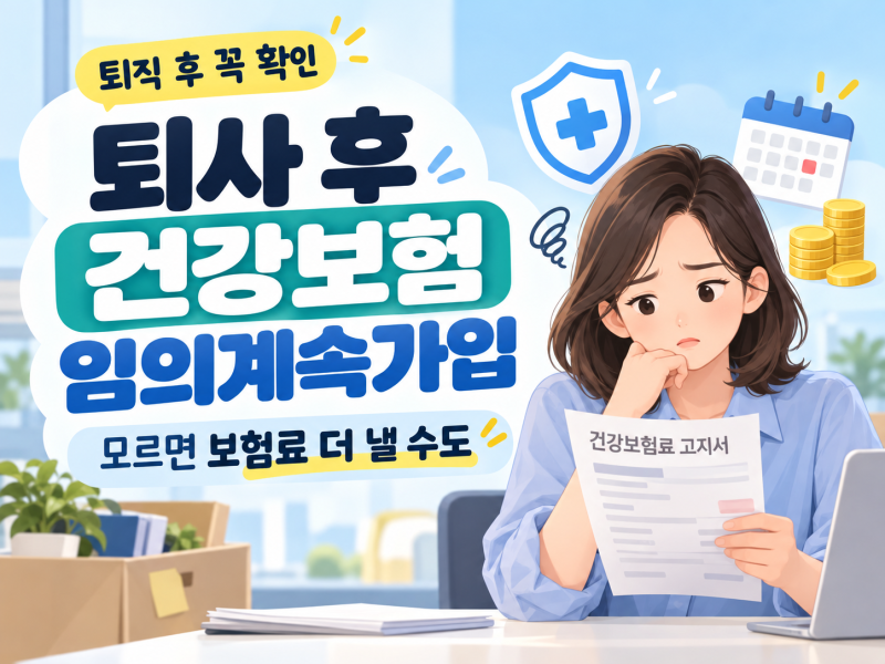 퇴사 후 건강보험 임의계속가입, 모르면 보험료 더 낼 수도｜최대 36개월 보험료 부담 줄이는....