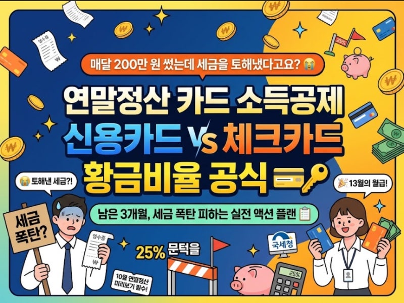 10월부터 카드 쓰는 법 바꾸세요! 연말정산 세금 토해내지 않는 신용·체크카드 황금비율