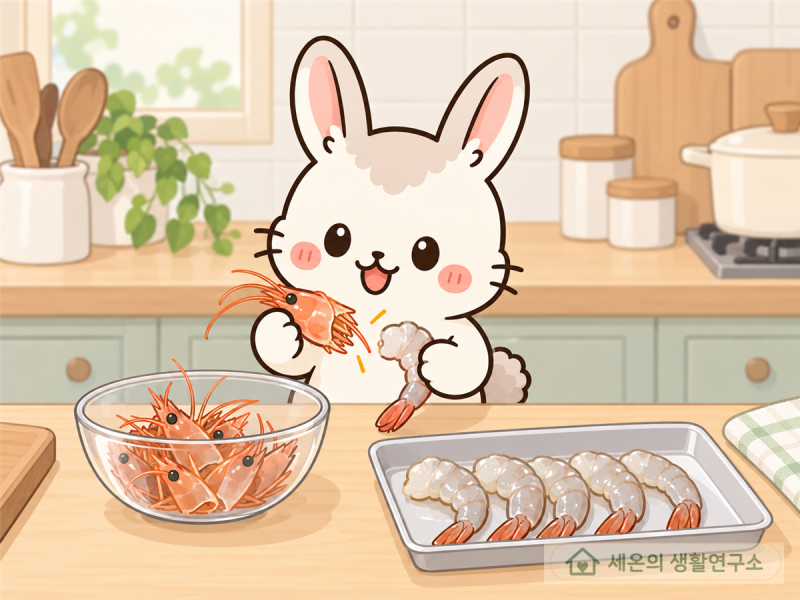대하 냉동 보관법, 머리 떼고 한 끼씩 얼리는 순서