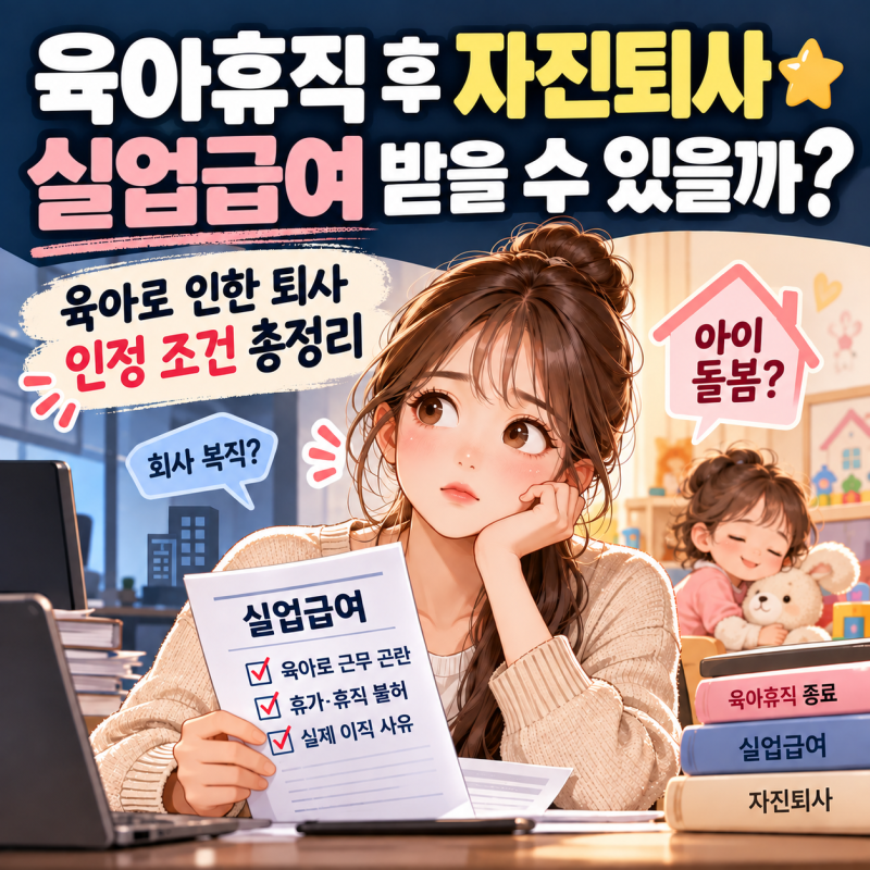 육아휴직 후 자진퇴사하면 실업급여 받을 수 있을까?｜육아로 인한 퇴사 인정 조건
