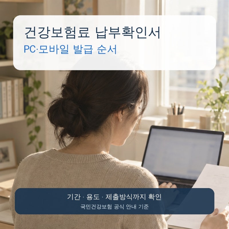 건강보험료 납부확인서 발급, 모바일·PC 메뉴와 제출 전 확인할 것