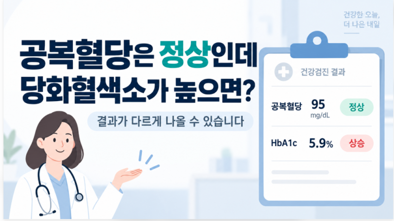 공복혈당은 정상인데 당화혈색소가 높으면? 결과가 다른 이유와 확인할 검사