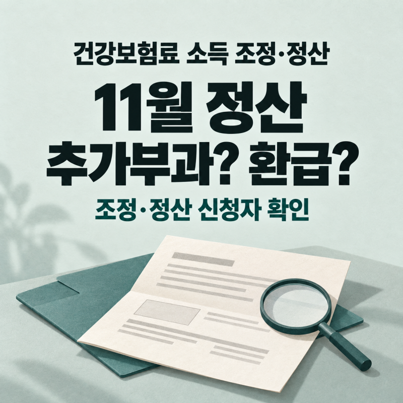 2026 건강보험료 소득 조정·정산｜11월 추가부과·환급, 누가 대상일까?