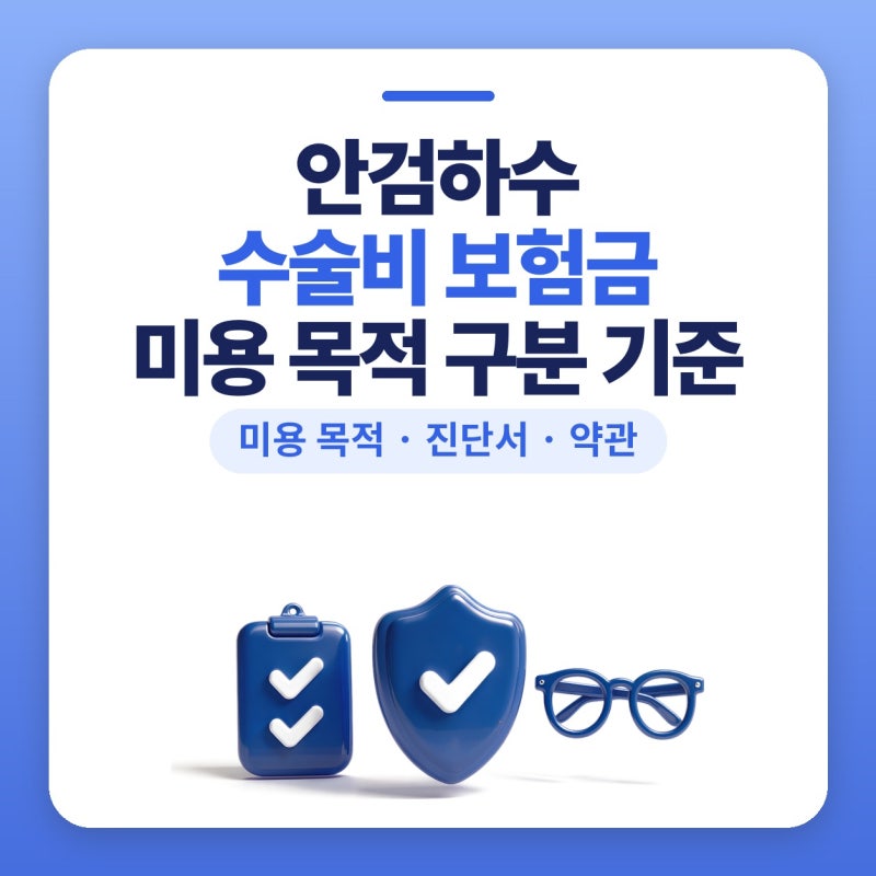 안검하수 수술비 보험금 질병수술비보험 미용 목적 구분 기준 알아본 후기