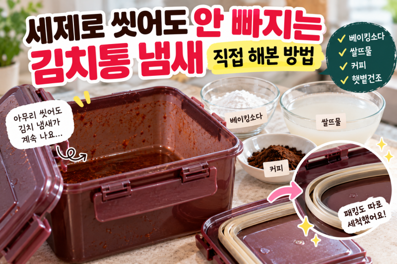 김치통 냄새 제거, 세제로 안지워질때 직접 해본 4가지 방법