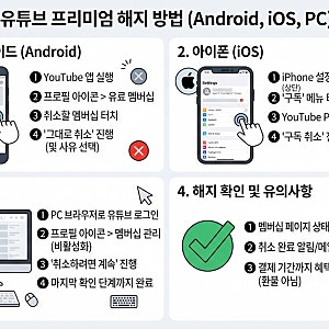 유튜브 프리미엄 해지 방법 총정리｜아이폰·안드로이드·PC 취소부터 환불까지