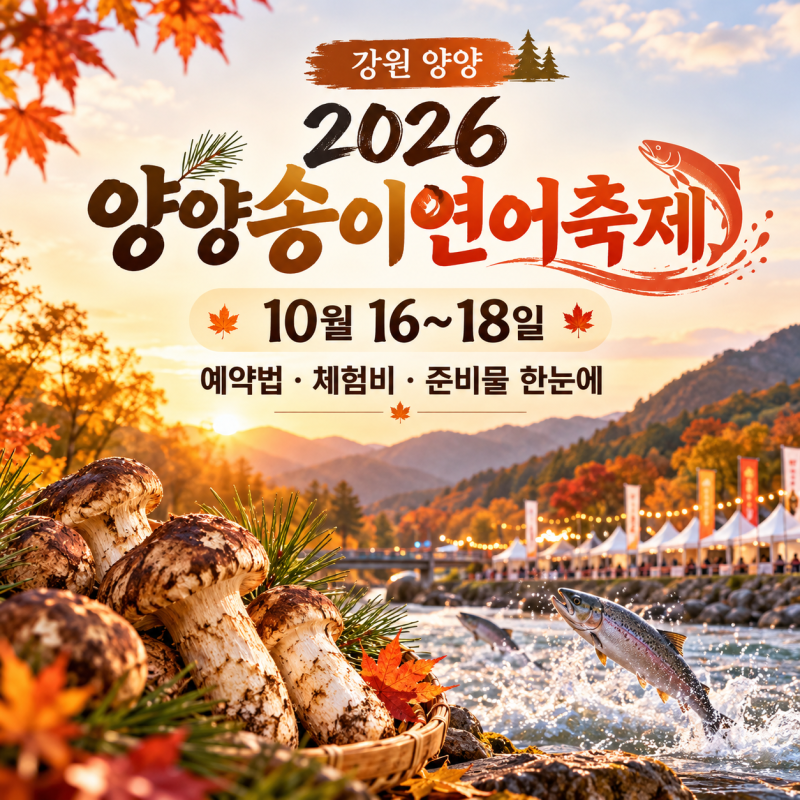 2026 양양송이연어축제 예약법｜연어 맨손잡기·송이 보물찾기 체험비와 준비물